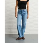 AE Strigid Super High-Waisted Baggy Straight Jean - Blues Spark