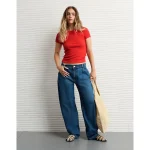 AE Waffle Baby Tee - Cherry