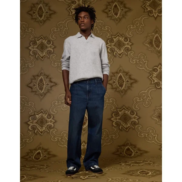 AE x Tru Kolors Pleated Denim Trouser - Navy