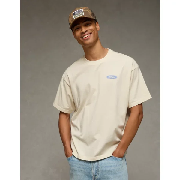 AE Boxy Ford Graphic T-Shirt - Cream