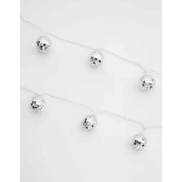 Disco Ball String Lights - Silver