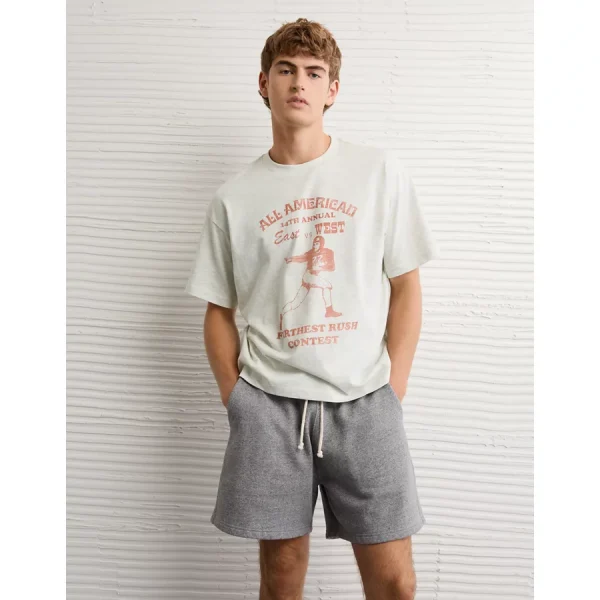 AE Boxy Sport Graphic T-Shirt - Heather Gray