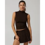 OFFLINE By Aerie Real Me XTRA Mock Neck Tank Top - Deep Earth