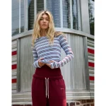 OFFLINE By Aerie Thumbs Up Fitted Ribbed T-Shirt - Eyelet Blue