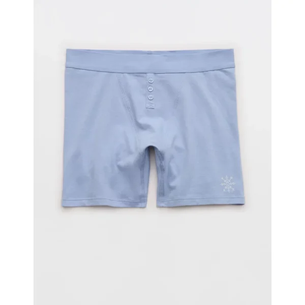 Superchill Cotton High Waisted Boxer Underwear - Monaco Blue