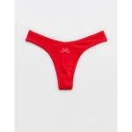 Superchill Cotton Rib Thong Underwear - Bright Red