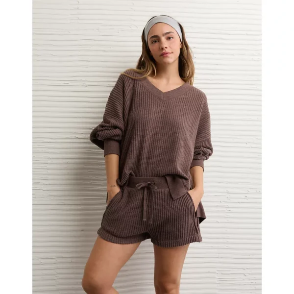 AE High-Waisted Big Hug Fleece Short - Chocolate
