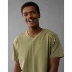 AE Lived-In V-Neck T-Shirt - Olive