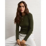 AE Long Sleeve Cozy Crew Neck T-Shirt - Mist Green