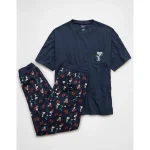AE Snoopy Lounge Jogger & Graphic T-Shirt Set - Navy