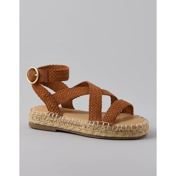 AE Strappy Espadrille Sandal - Amber Brown