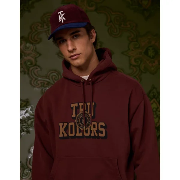 AE x Tru Kolors Heavyweight Graphic Hoodie - Burgundy