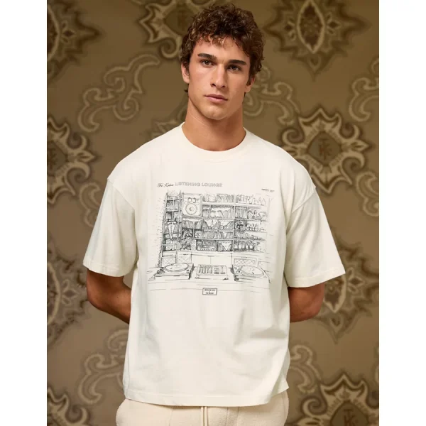AE x Tru Kolors Listening Lounge Graphic T-Shirt - Cream