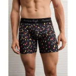 AEO Men's Holiday Lights 6" Flex Boxer Brief - Black