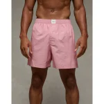 AEO Men's Solid Stretch Boxer Short - Cherry