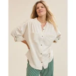 Aerie Roll With It Lightweight Fleece Shirt - Heather Frost