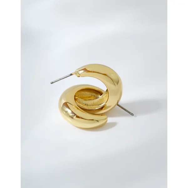 Aerie Shiny Gold Hoop Earrings - Gold