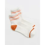 Aerie Striped Quarter Socks - Peach