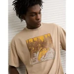 AE Boxy Destination Graphic T-Shirt - Khaki