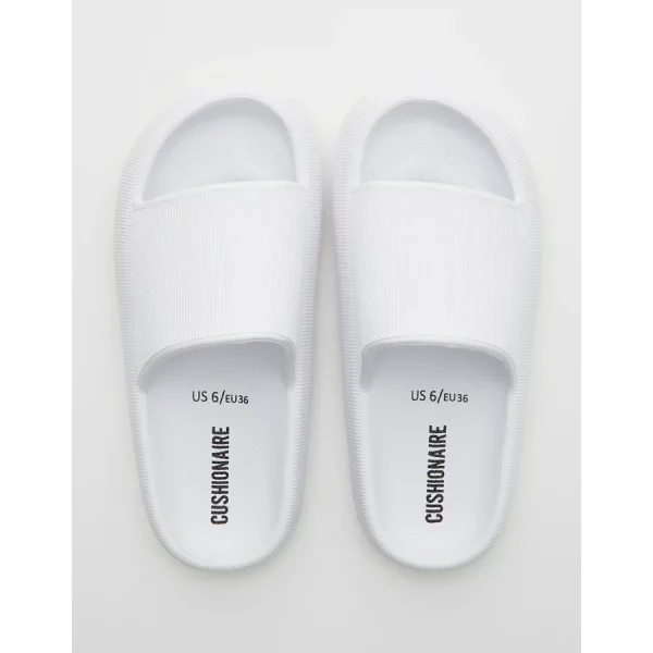 Cushionaire Feather Slide - White