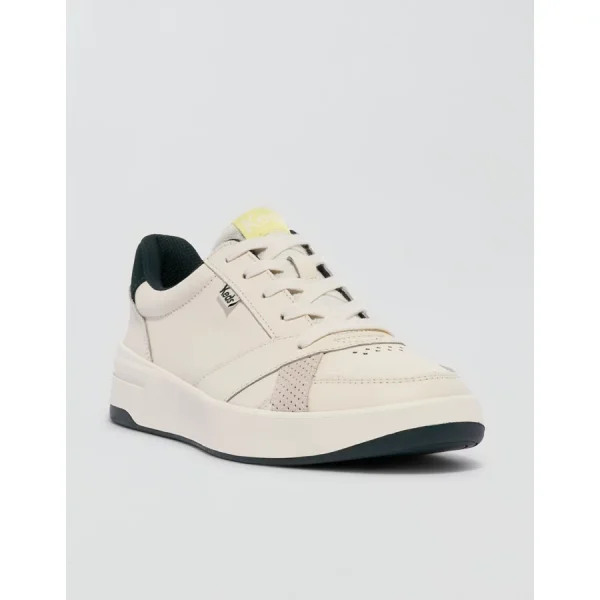 Keds The Court Leather Lace-Up Sneaker - Cream