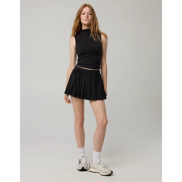 OFFLINE By Aerie Pleated Bow Skirt - True Black