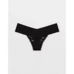 Show Off Vintage Lace Thong Underwear - True Black