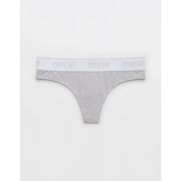 Superchill Cotton Logo Thong Underwear - Medium Heather Gray