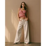 AE Dreamy Drape Stretch Low-Rise Ultra Wide-Leg Pant - Bone Khaki