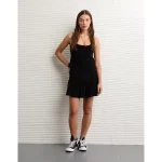 AE High-Waisted Drop-Waist Mini Skirt - Onyx Black