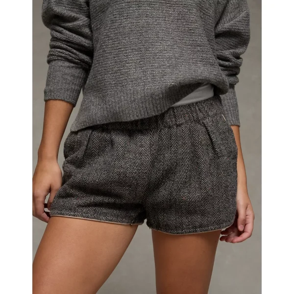AE High-Waisted Pull-On Short - Medium Heather Gray