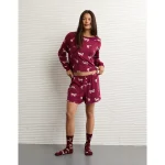 AE Luxe Plush Holiday PJ Set - Antique Rose