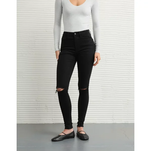 AE Next Level Ripped Super High-Waisted Jegging - Onyx Black