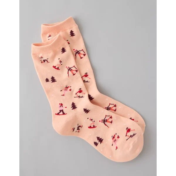 AE Skiers Crew Socks - Dusty Pink