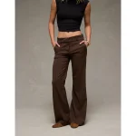 AE Stretch Mid-Rise Flare Trouser - Light Brown