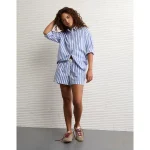 AE Striped Boxer Sleep Short - Blue