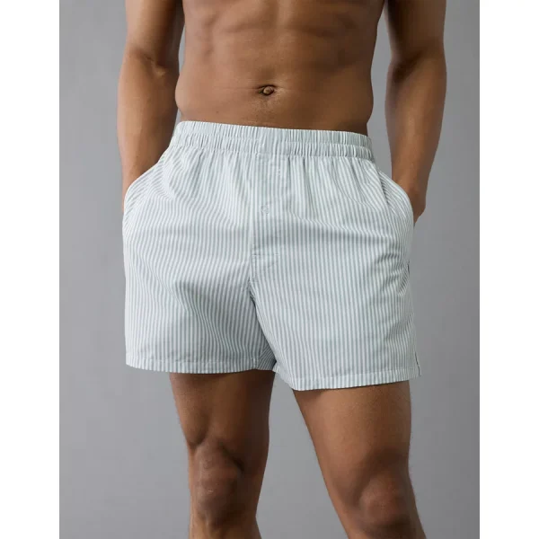 AEO Men's Striped Poplin Pocket Boxer Short - Jade