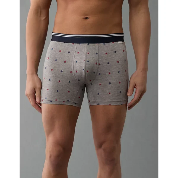 AEO Men's USA 4.5" Ultra Soft Boxer Brief - Grey