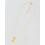 Athra Bubble Letter Necklace - Gold