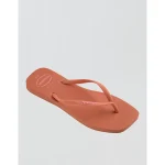Havaianas Women's Slim Square Logo Pop Up Flip Flops - Coral