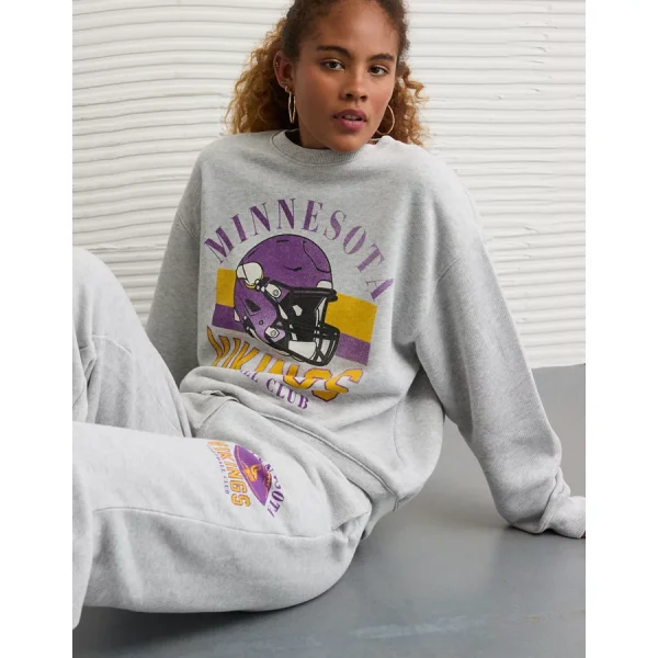 NFL Minnesota Vikings Graphic Relaxed Fit Sweatshirt - Heather Gray