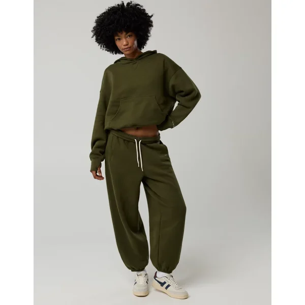 OFFLINE By Aerie Cloud Fleece Baggy Jogger - Military Green