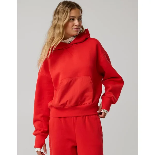 OFFLINE By Aerie Cloud Fleece Nylon Hoodie - Bright Red