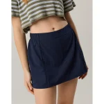 OFFLINE By Aerie Nylon Mini Skirt - Royal Navy