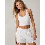 OFFLINE By Aerie Real Me Low Key Racerback Sports Bra - White