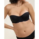 Show Off Rosey Lace Strapless Push Up Bra - True Black