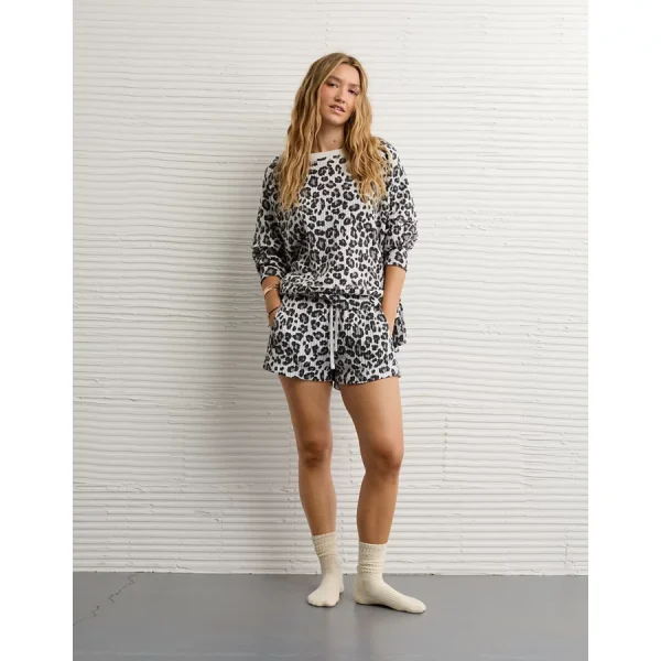 AE High-Waisted Big Hug Waffle Short - Medium Heather Gray