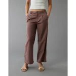 AE Linen-Blend Stovepipe Crop Trouser - Pastel Orchid