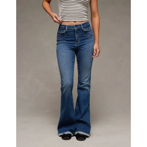 AE Next Level Super High-Waisted Flare Jean - Moody Blues