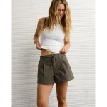 AE Stretch High-Waisted Lightweight Trouser Short - Faded Olive